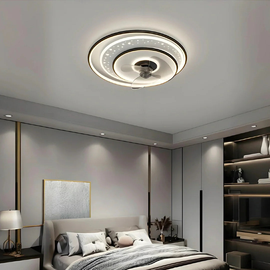 Plafoniera con ventilatore silenzioso LED dimmerabile per camera da letto