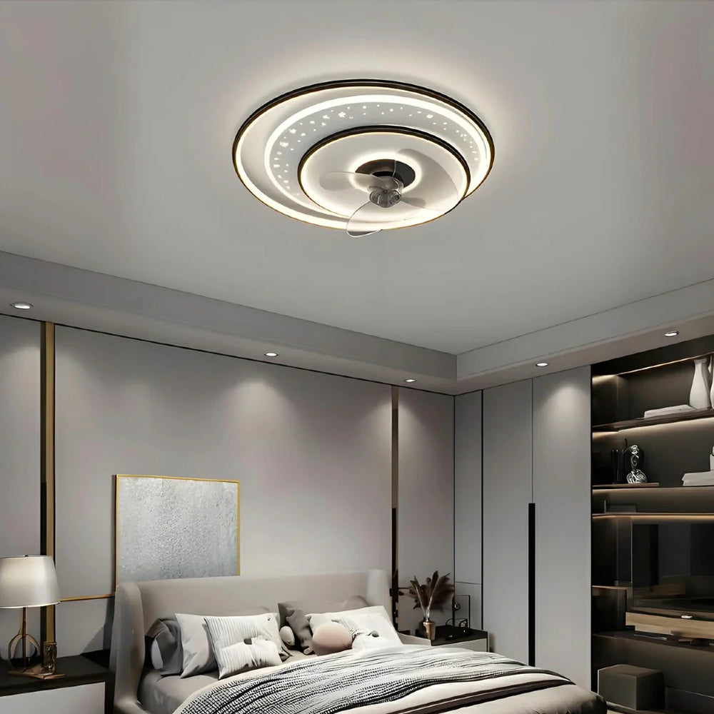 Plafoniera con ventilatore silenzioso LED dimmerabile per camera da letto