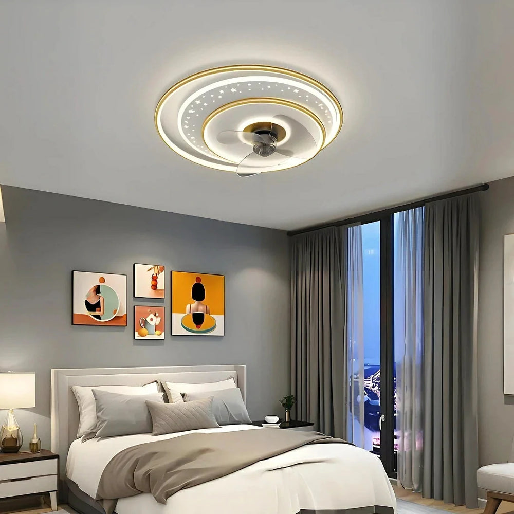 Plafoniera con ventilatore silenzioso LED dimmerabile per camera da letto