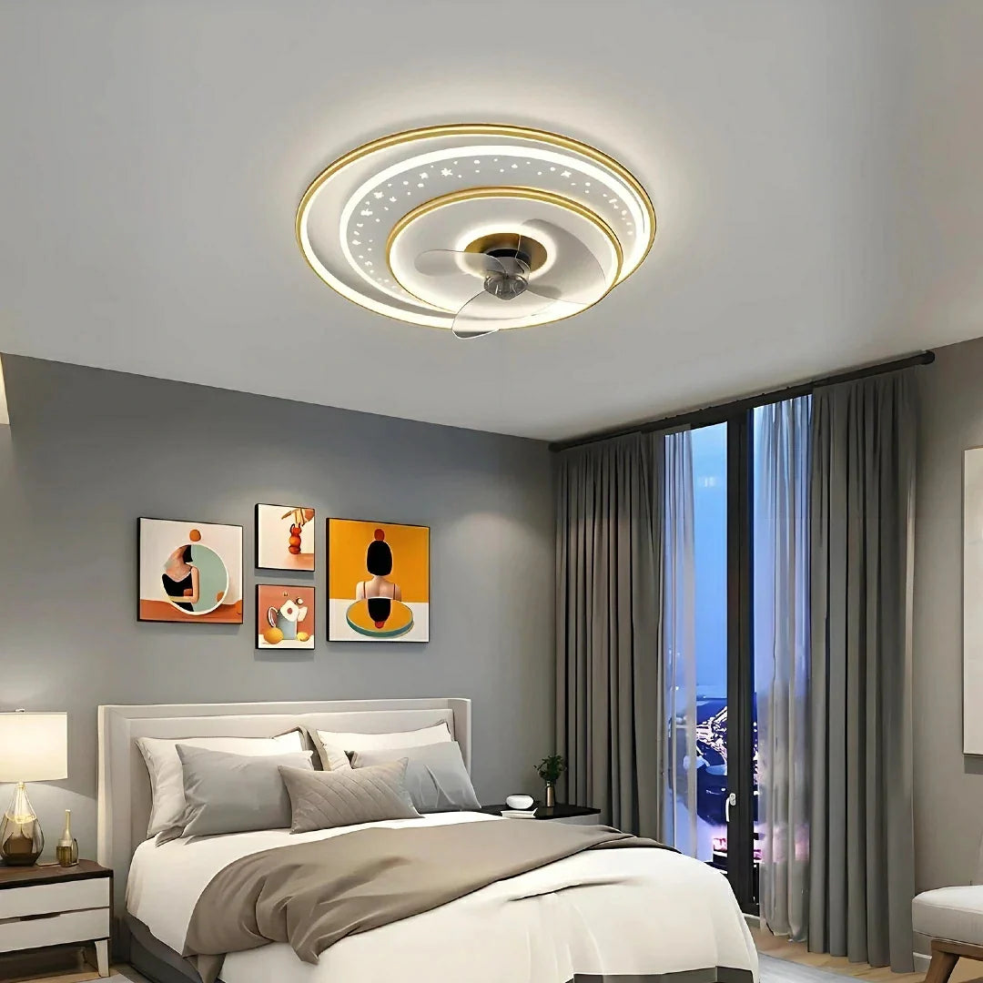 Plafoniera con ventilatore silenzioso LED dimmerabile per camera da letto