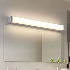 Applique per specchio da bagno minimale con corpo lineare e LED dimmerabile