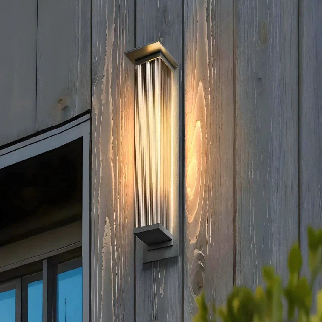 Applique da esterno rettangolare moderno LED solare nero
