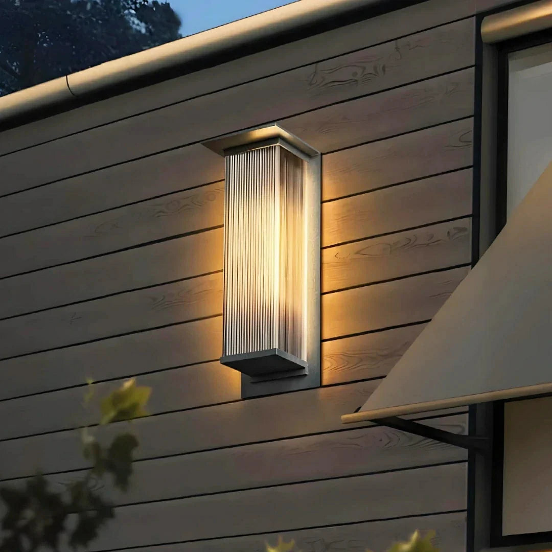 Applique da esterno rettangolare moderno LED solare nero