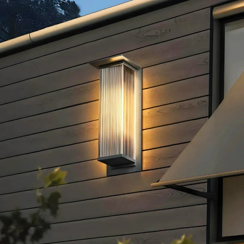 Applique da esterno rettangolare moderno LED solare nero