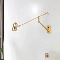 Applique a braccio lungo minimal vintage con braccio articolato orientabile e dimmerabile per soggiorno