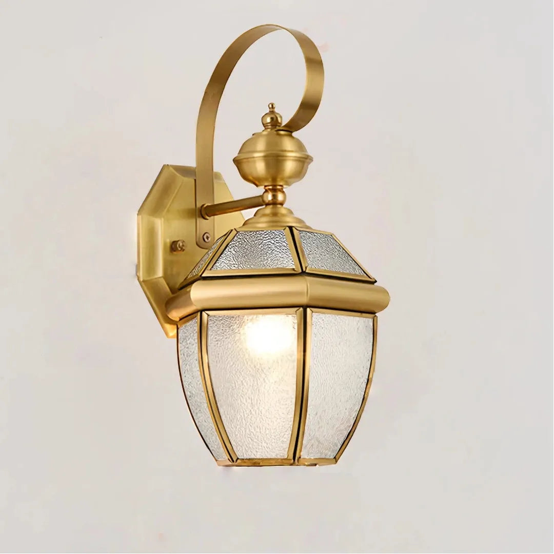 Applique da esterno a lanterna classica in ottone
