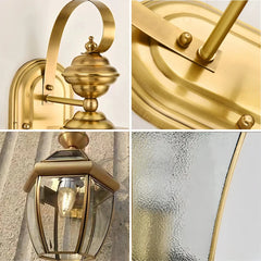 Applique da esterno a lanterna classica in ottone