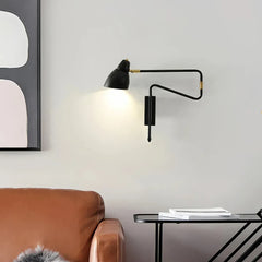 Lampada da lettura da parete moderna con doppio braccio orientabile per camera da letto