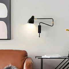 Lampada da lettura da parete moderna con doppio braccio orientabile per camera da letto