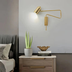 Lampada da lettura da parete moderna con doppio braccio orientabile per camera da letto