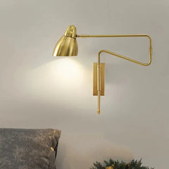 Lampada da lettura da parete moderna con doppio braccio orientabile per camera da letto