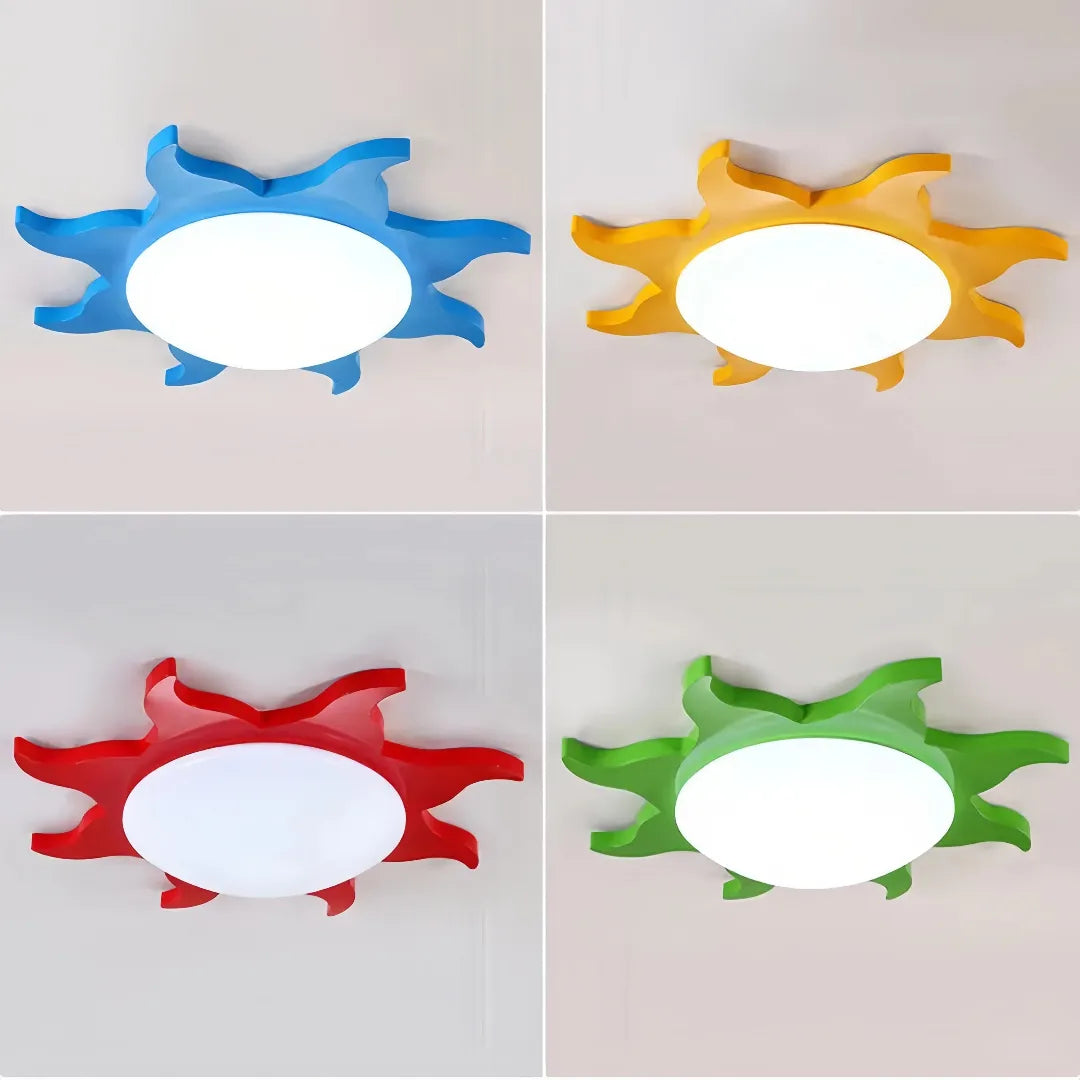 Plafoniera LED dimmerabile per cameretta a forma di sole