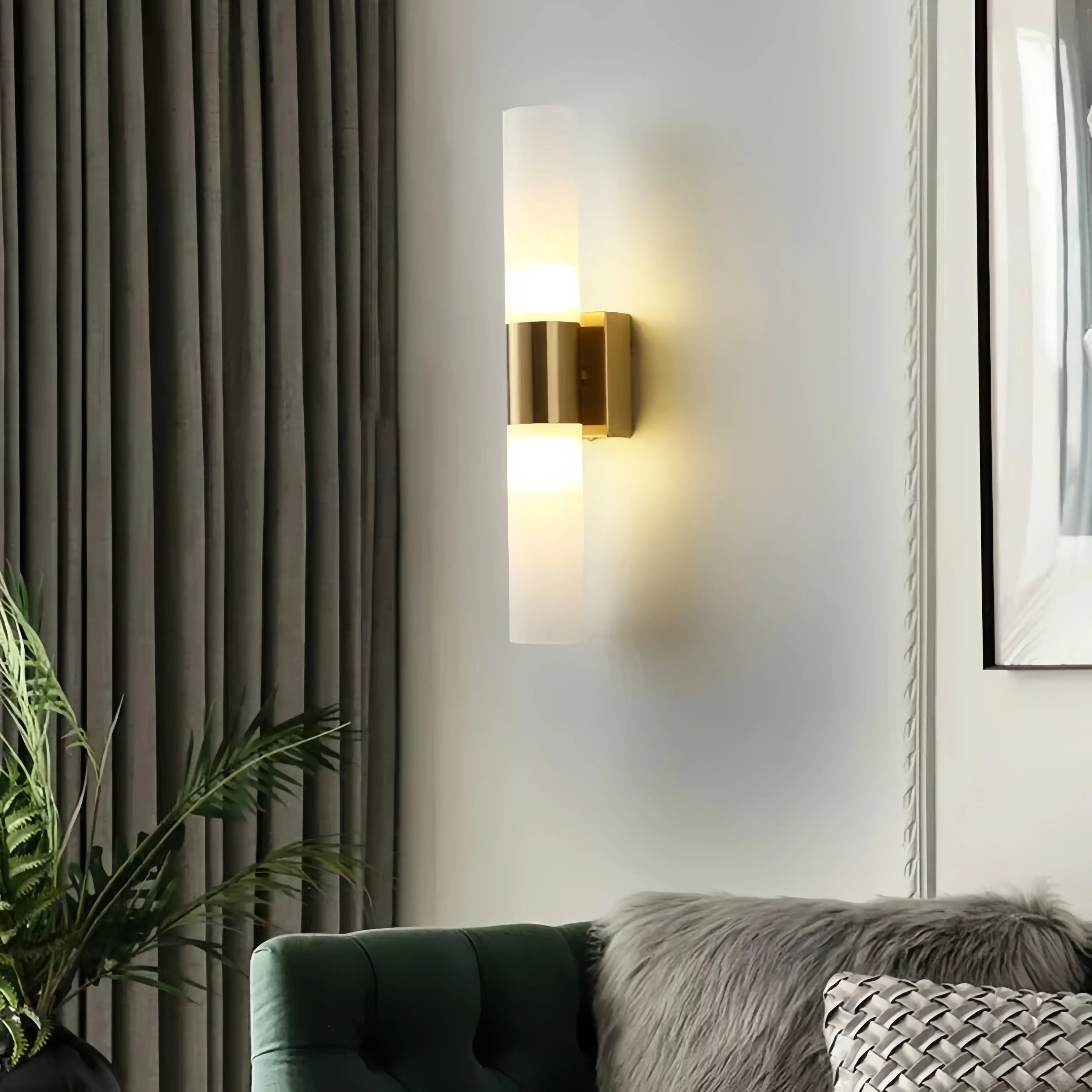 Applique LED da bagno con diffusore tubolare in vetro dimmerabile IP44
