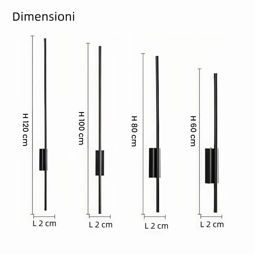 Applique lineare minimalista con LED dimmerabile per soggiorno