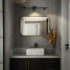 Faretti a parete contemporanei in ottone massiccio per specchio bagno orientabili
