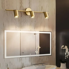 Faretti a parete contemporanei in ottone massiccio per specchio bagno orientabili