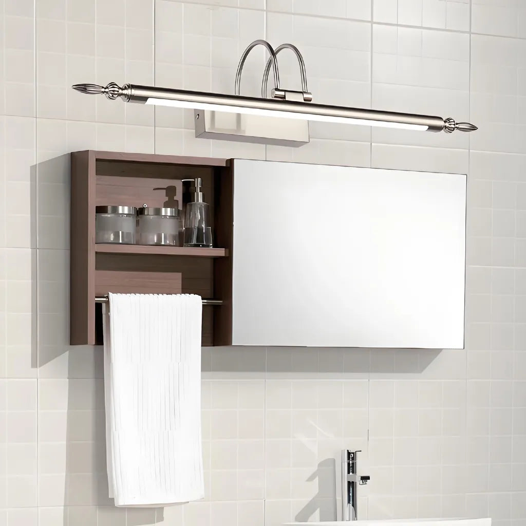 Applique da specchio da bagno lineare orientabile a LED dimmerabile in metallo design minimalista