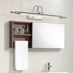 Applique da specchio da bagno lineare orientabile a LED dimmerabile in metallo design minimalista