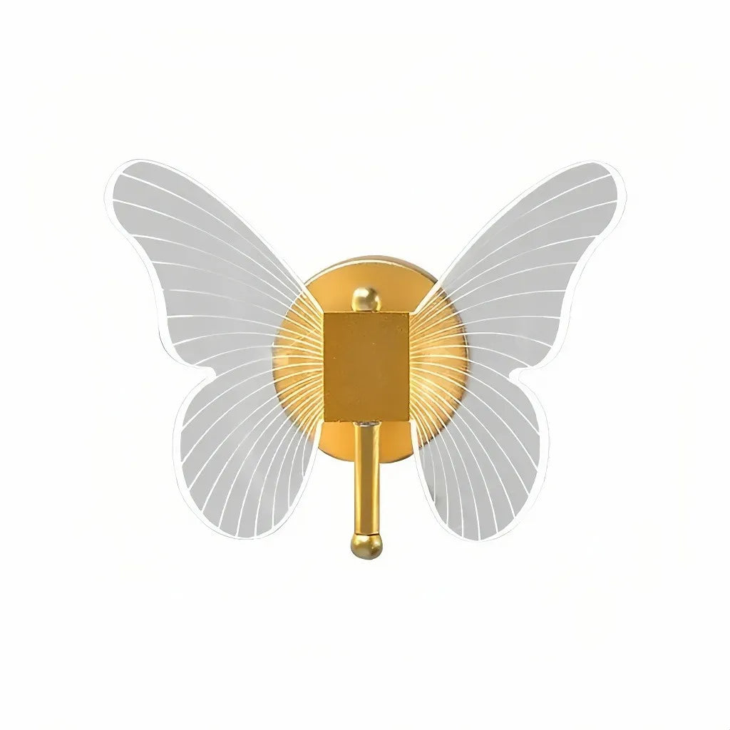 Applique oro per camera da letto a farfalla con LED dimmerabile design moderno