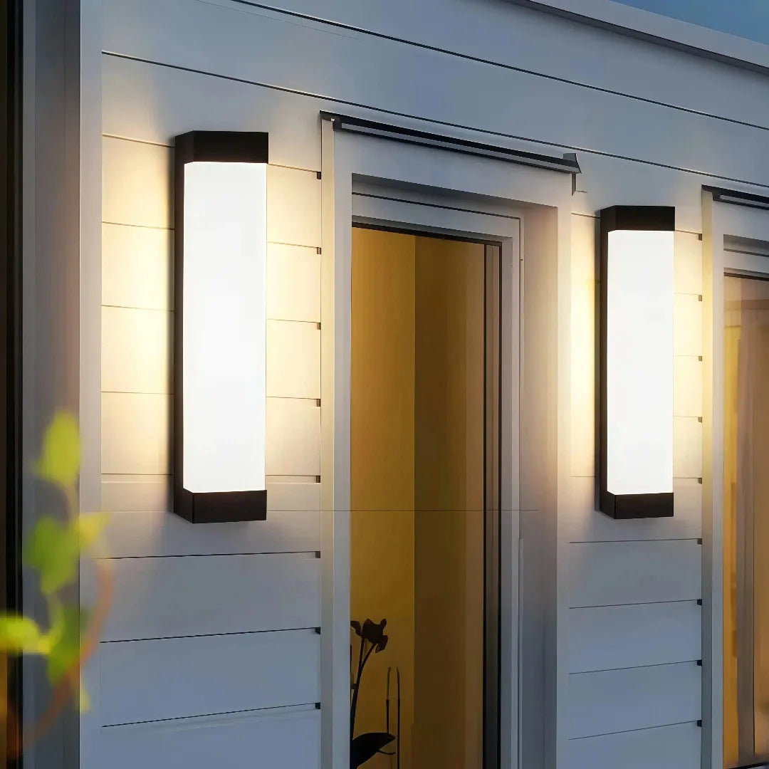 Applique da esterno rettangolare LED dal design minimal per ingresso