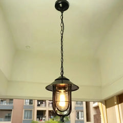 Lampada a sospensione da esterno industriale in stile lanterna per veranda
