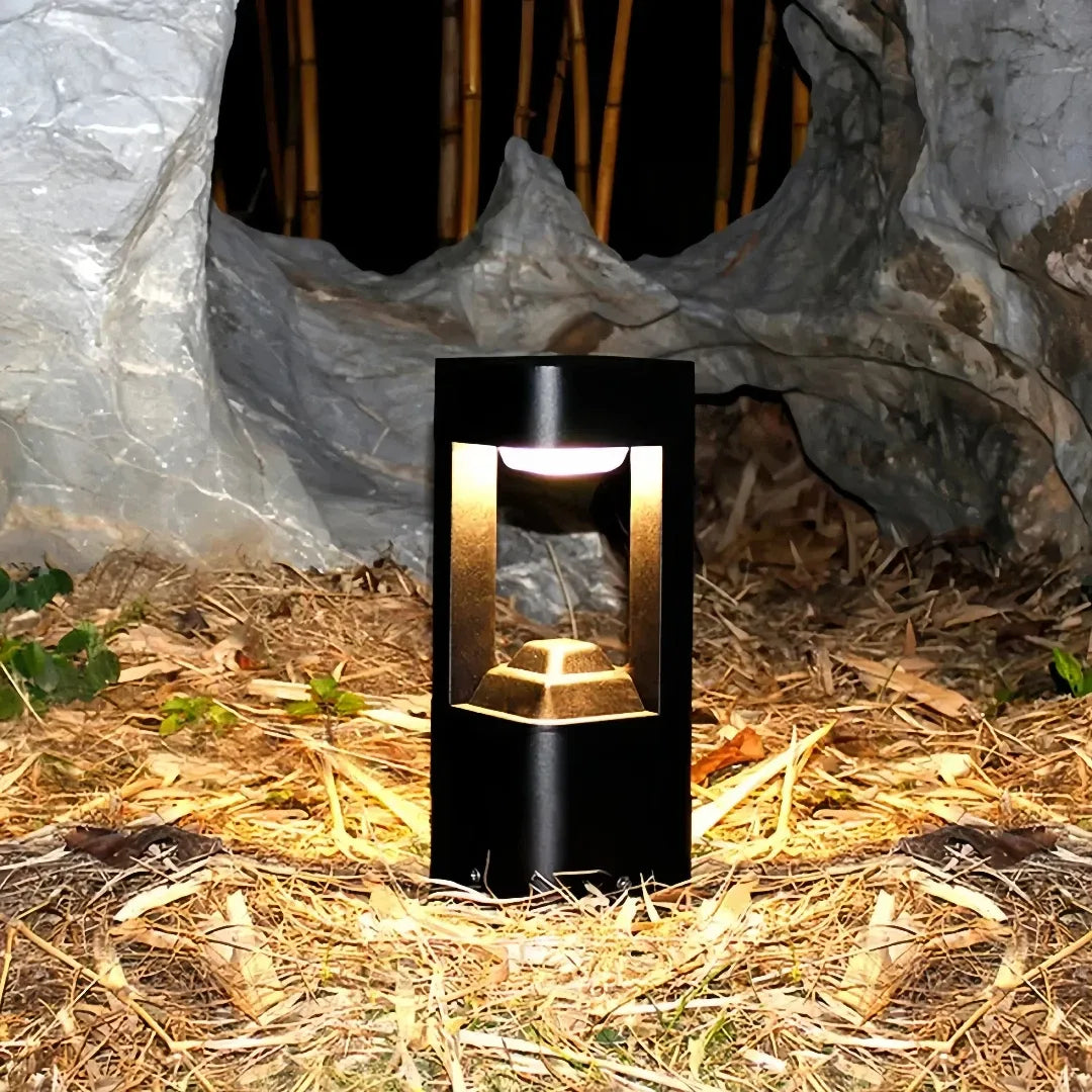 Paletto da giardino dal design moderno a cornice aperta con LED dimmerabile