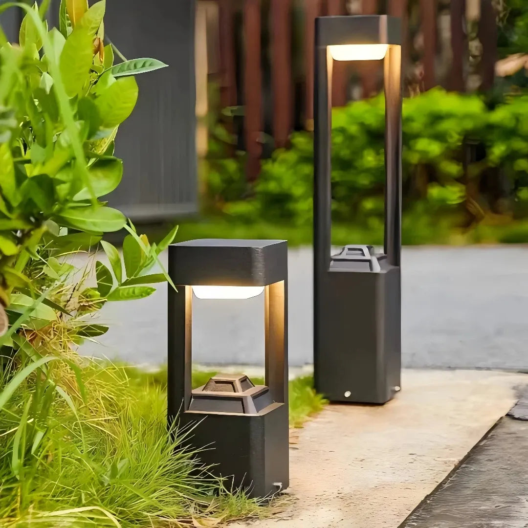 Paletto da giardino dal design moderno a cornice aperta con LED dimmerabile