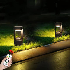 Paletto solare da giardino con LED dimmerabile e design moderno a struttura aperta