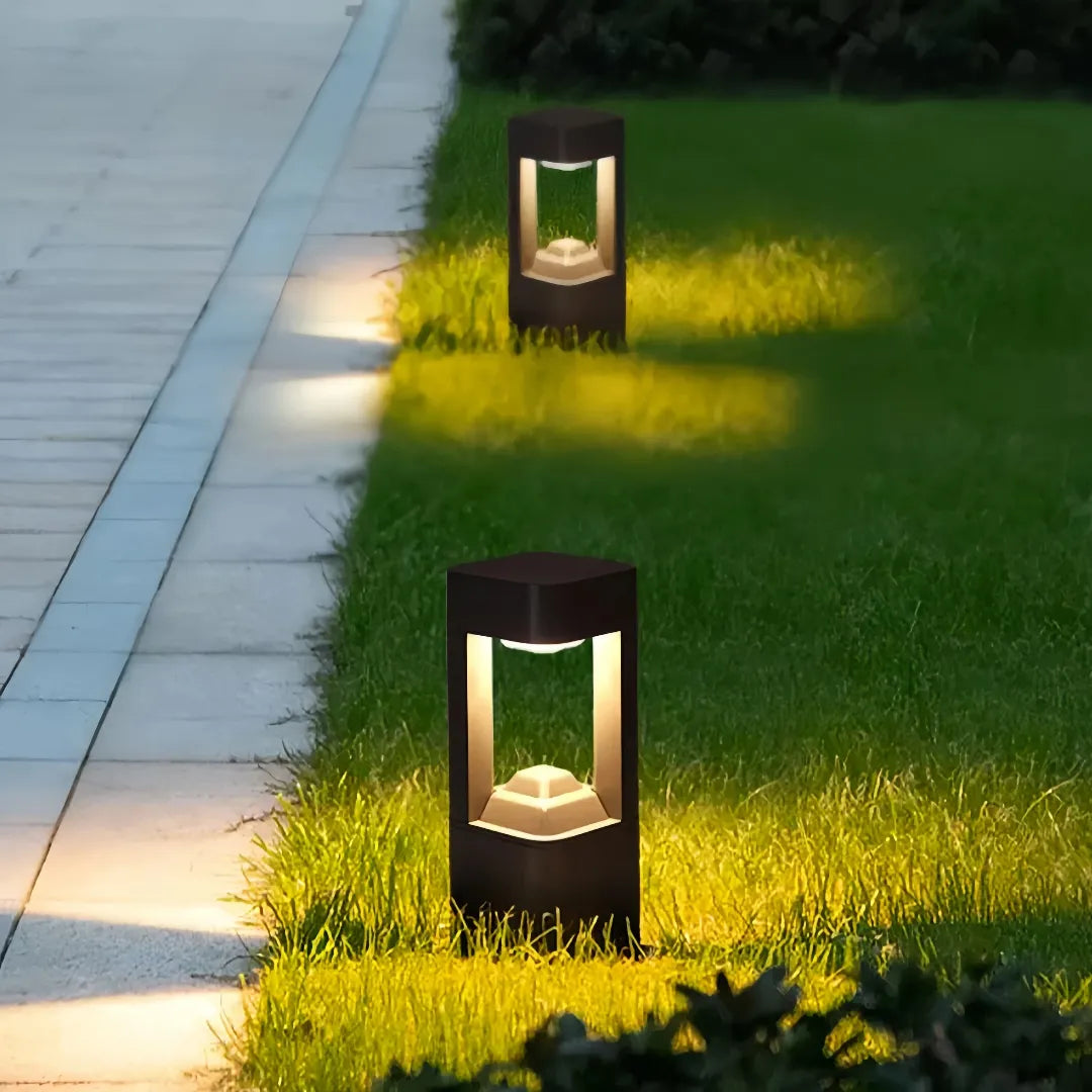 Paletto da giardino dal design moderno a cornice aperta con LED dimmerabile