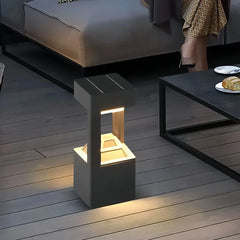 Paletto solare da giardino con LED dimmerabile e design moderno a struttura aperta