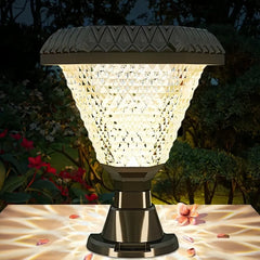 Lampada da pilastro moderna solare a cono per esterno