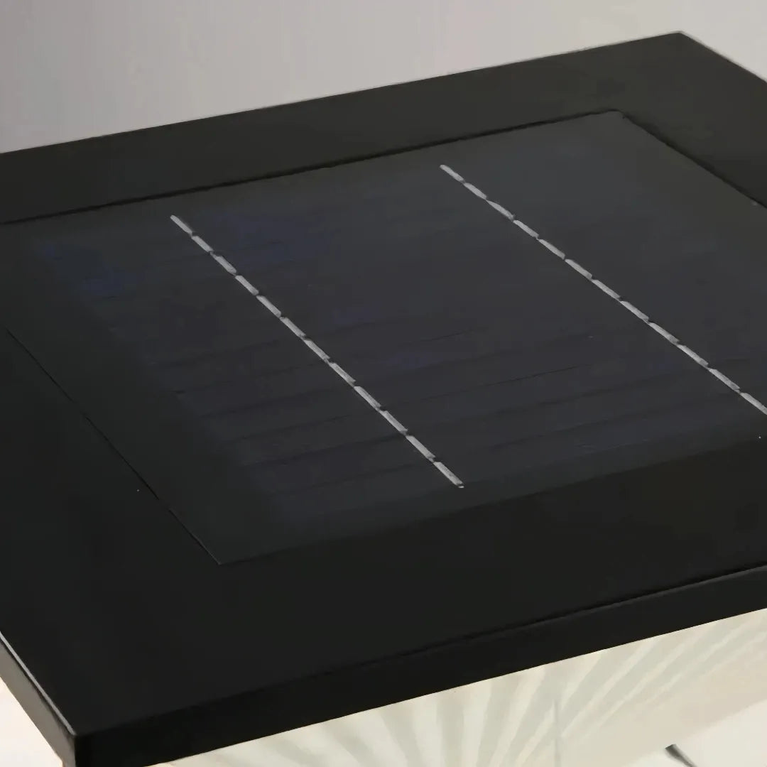 Lampada da pilastro moderna cubica a LED solare con diffusore a forma di clessidra per giardino