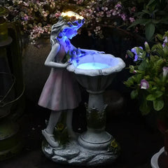 Statue da giardino con luce solare LED in resina moderna design decorativo