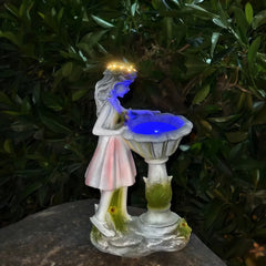 Statue da giardino con luce solare LED in resina moderna design decorativo
