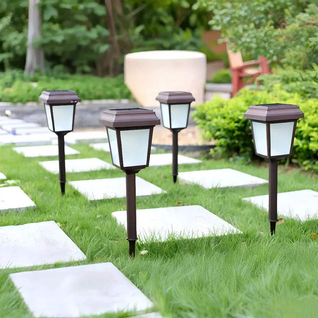 Lampioncino solare da giardino a LED a lanterna contemporaneo