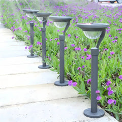 Paletto solare LED da giardino con base e picchetto inclusi dal design moderno