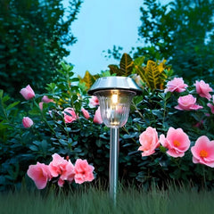 Paletto LED solare da giardino in acciaio inox dal design minimalista