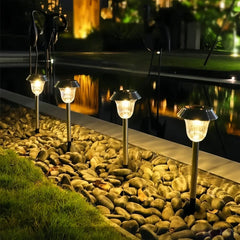 Paletto LED solare da giardino in acciaio inox dal design minimalista
