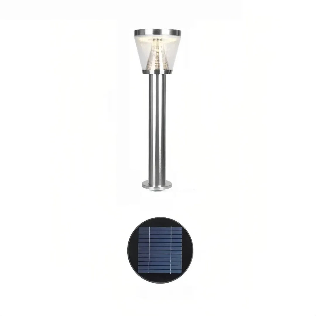 Paletto da giardino solare LED con diffusore conico dal design contemporaneo