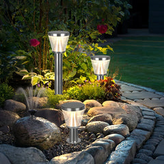 Paletto da giardino solare LED con diffusore conico dal design contemporaneo