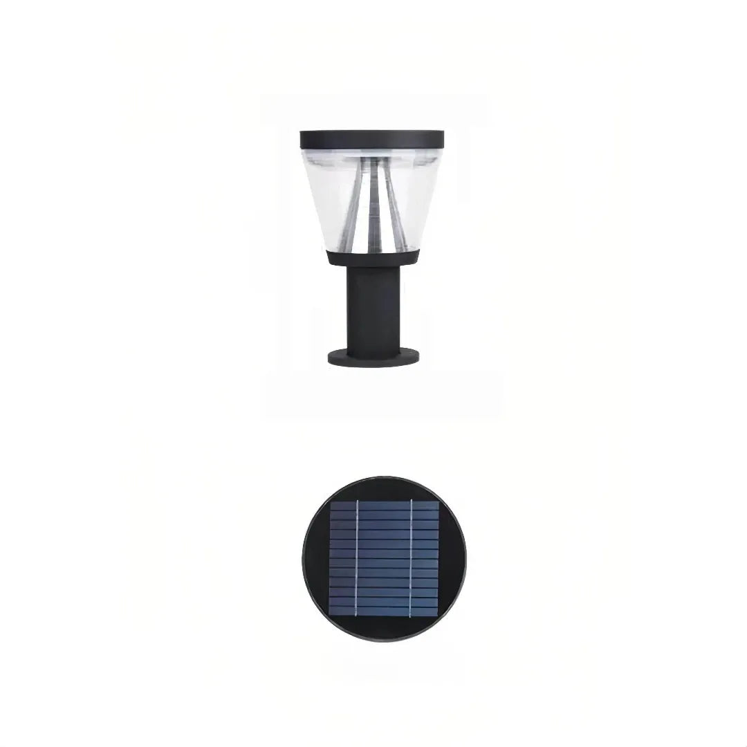 Paletto da giardino solare LED con diffusore conico dal design contemporaneo