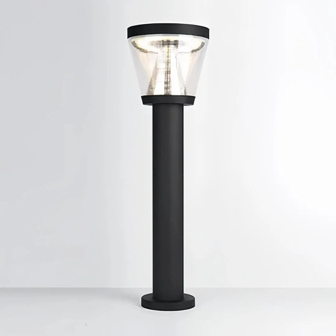 Paletto da giardino solare LED con diffusore conico dal design contemporaneo