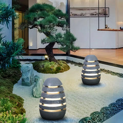 Lampada da esterno a LED con effetto sasso a forma di vaso per giardino