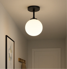 Plafoniera a sfera in vetro con LED per corridoio e design moderno
