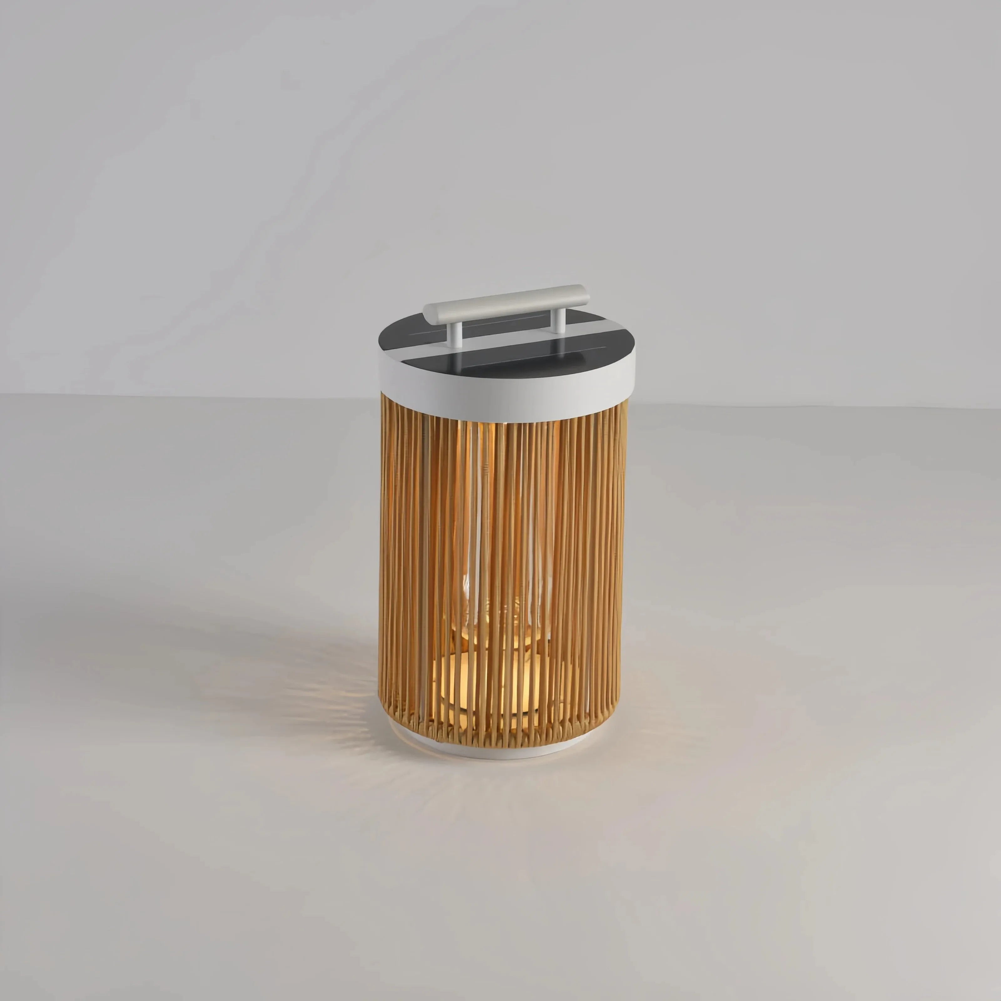 Lanterna da pavimento a LED solare in stile naturale effetto corda per giardino