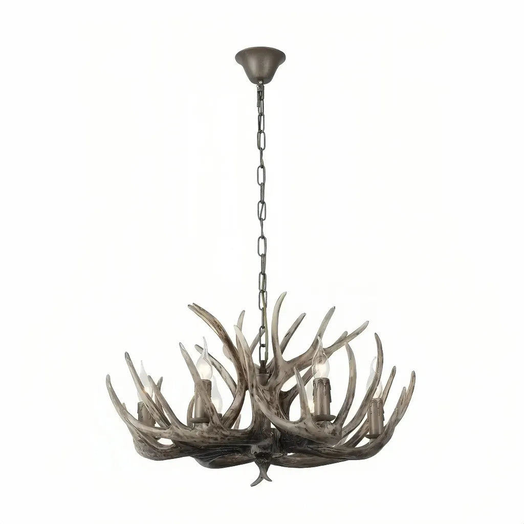 Lampadario con corna di cervo effetto naturale stile chalet per soggiorno