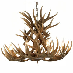 Lampadario con corna di cervo effetto naturale stile chalet per soggiorno