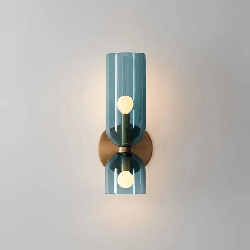 Applique up down in vetro stile nordico con design a colonna per camera da letto