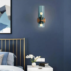 Applique up down in vetro stile nordico con design a colonna per camera da letto
