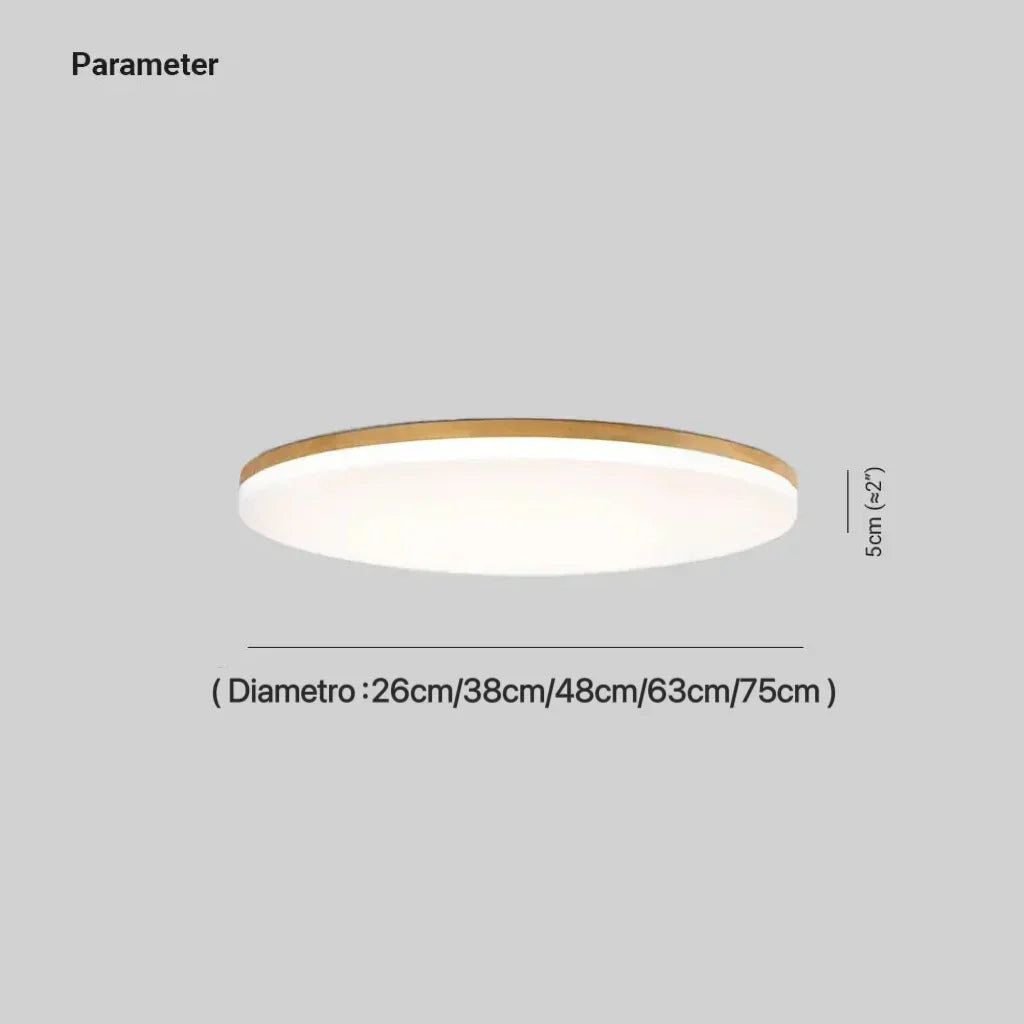 Plafoniera LED rotonda sottile dimmerabile in legno in stile nordico per camera da letto